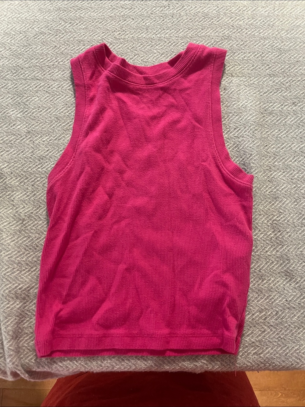 Hollister Ribbed Sleeveless Tank - Hot Pink